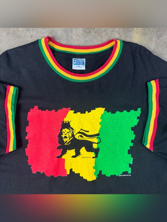 Other - Vintage Jamaica T-Shirt Size XL Ringer Rastafarian Reggae 1990s Y2K 2000s Lion